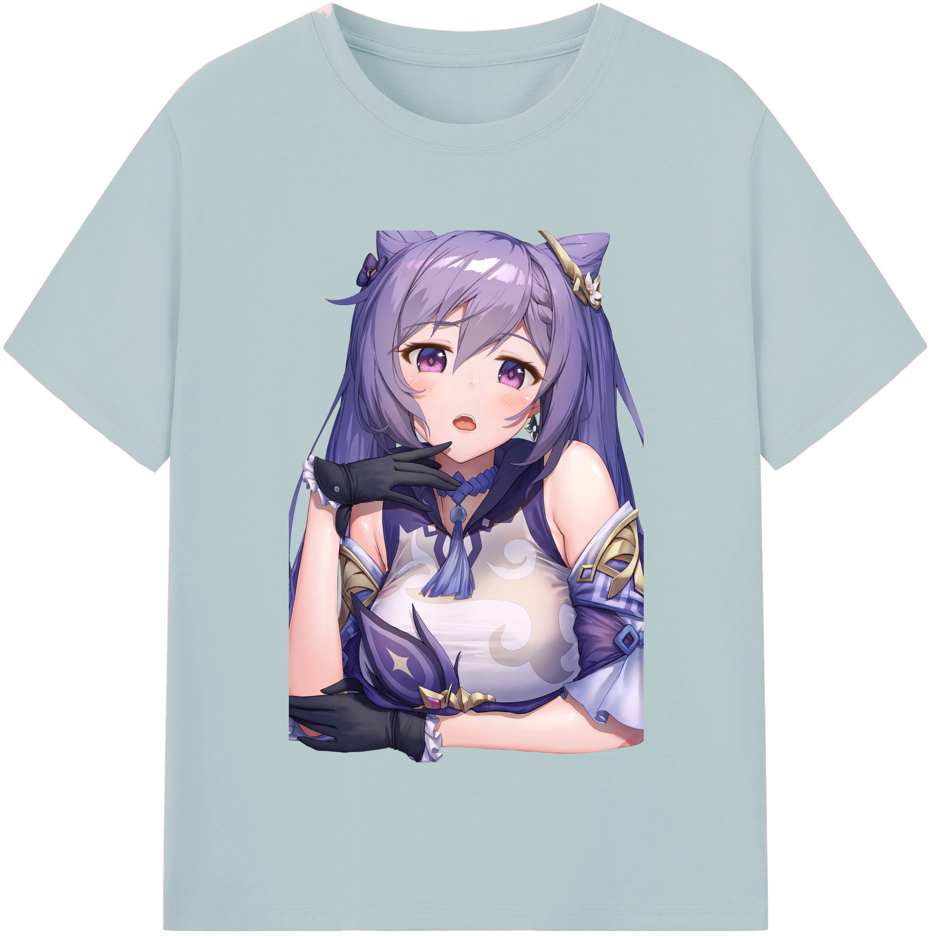 げんし神 刻晴 こくせい genshin Kokusei 綿100％半袖Tシャツ（フロントプリント）
